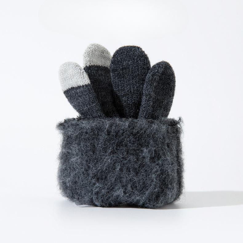 Gestrickte Touchscreen-Handschuhe für Wärme Winter für Herren und Damen Dickes Samt für Radfahren Winterhandschuhe
