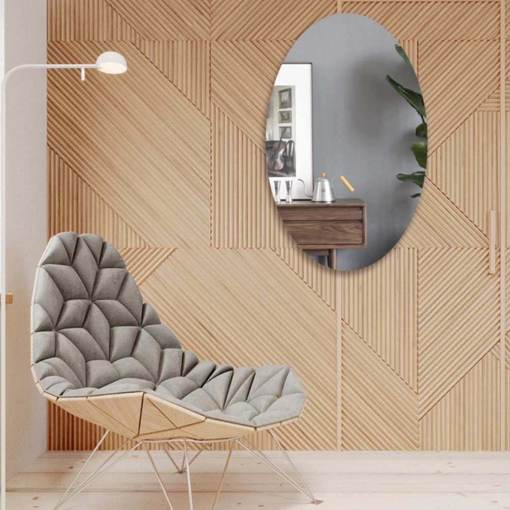 42*27CM Mirror Decoration Wall Sticker Acrylic Ellipse Mirror Wall Stickers Home Decoration Wall Sticker for Bathroom