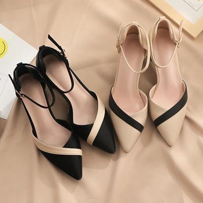 Mix Color Med Heels Pumps Γυναικεία ψηλοτάκουνα παπούτσια με ιμάντα αστραγάλου