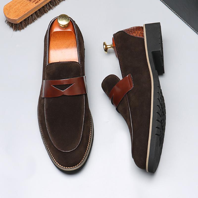 8608 Loafers Men's Loafers Men's One-Pedal Lazy Shoes Large Size Casual Men's Small Leather Shoes