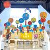 Traditional Festival Antique Lantern Luminous Round Paper Lantern  Mid-Autumn Festival