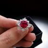 High-End Luxury Jewelry Simulation Emerald Full Diamond Ring Female, Full Diamond 8X8 Square Cultivation Treasure Ring
