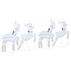 LED Reindeer Set 4 pcs Silver Fabric