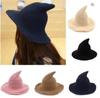 Vintage Halloween Woman Witch Hat Costume Wool Knit Hat Party Coseplay Masquerade Witch Hat Halloween Prop Decoration