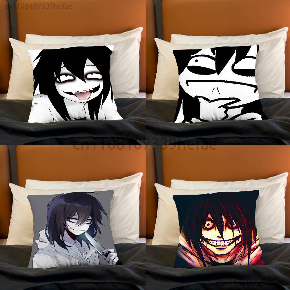 Creepy Urban Killer Jeff Pillow Case Plush Pillow Cases Home Decoration Pillow Cover for Sofa Bed Chair Living Room