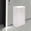 Modern White Wooden Trash Cabinet, Rectangular Freestanding Commercial Garbage Bin W/ 30L Capacity, Garbage Storage Container