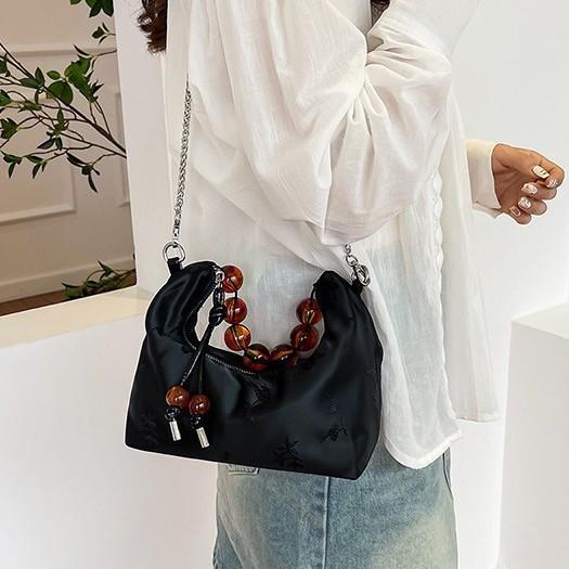 New Trend Fashion Flower Dumpling Bag Beaded Niche Portable Chain Single Shoulder Crossbody