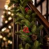 Christmas Wreath 1.8M or 2.7M – Pre-Decorated with Red Berries and Pinecones for Indoor Outdoor Holiday Decor