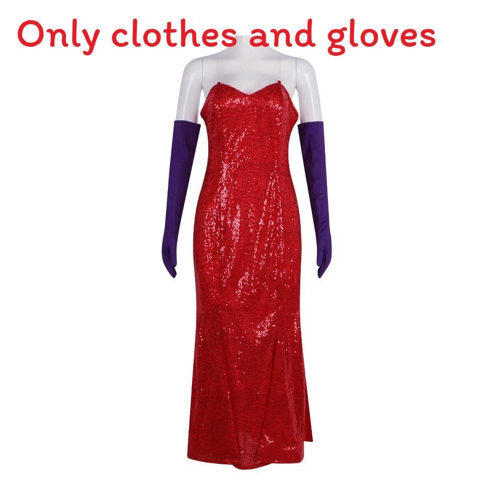 

Who Framed Roger Rabbit Jessica Red Dress Costume For Cosplay And Themed Parties XXXL