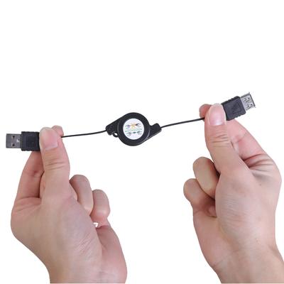 USB 2.0 Male To Female Retractable Extension Cable Data Sync Charger Cord for Mouse Keyboard and USB Devices