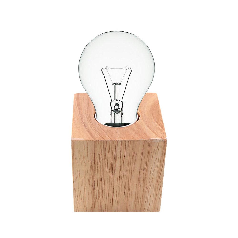 

H1# Solid Wood Table Lamp Base E27 220V Wooden Light Holder w/Switch Line (G)