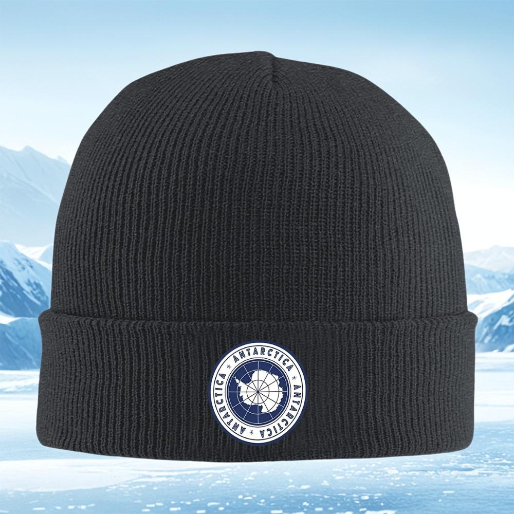 Antarctica Circle Earth Map Symbol Knitted Hat Unisex Women Unisex Beanie Pullover Cap Winter Thermal Warm Christmas Outdoor Cyclin