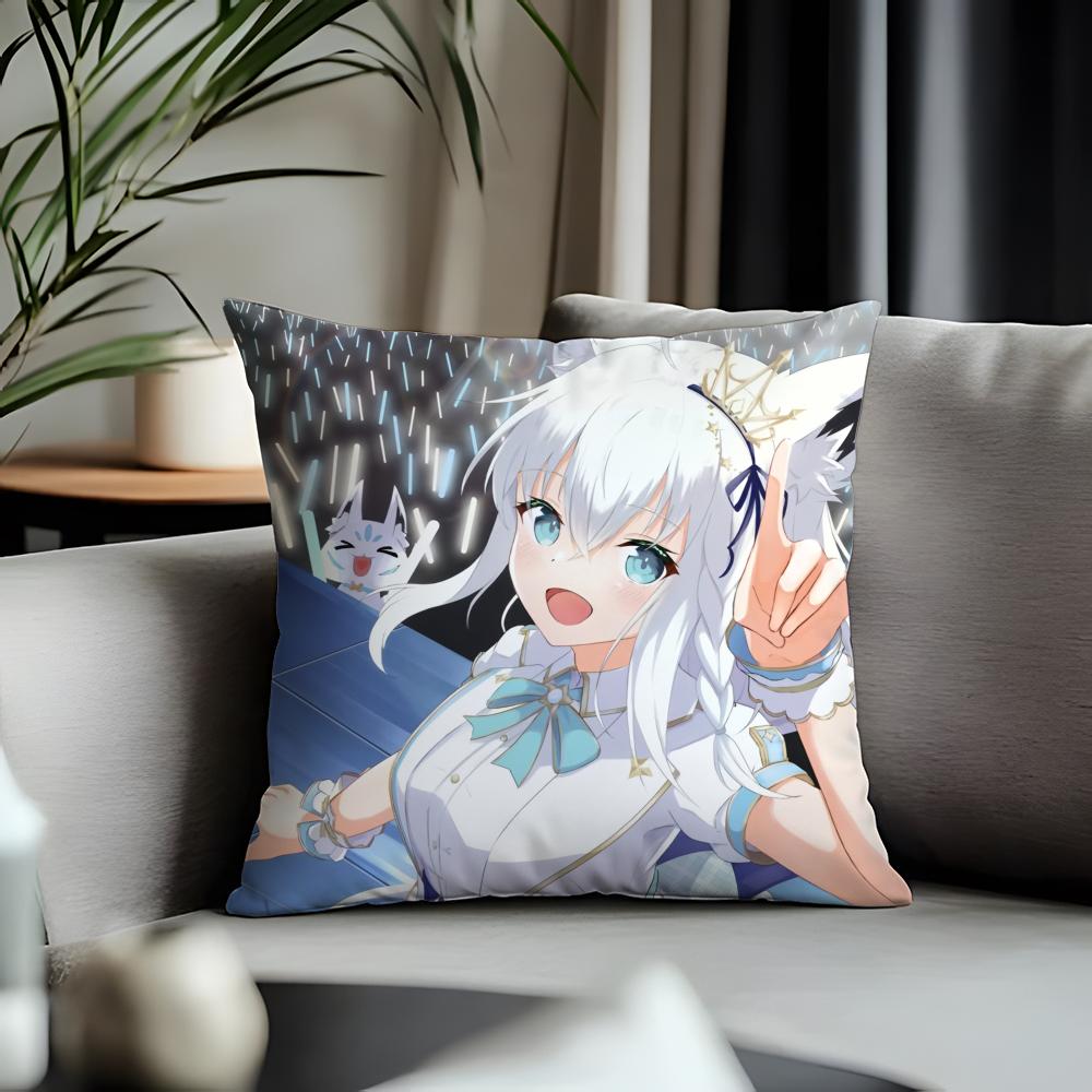 Trending SShirakami Fubukied Cushion Cover Antidustmite Pillowcase Invisible Zipper Silky Short Plush Sofa Cushion Cover
