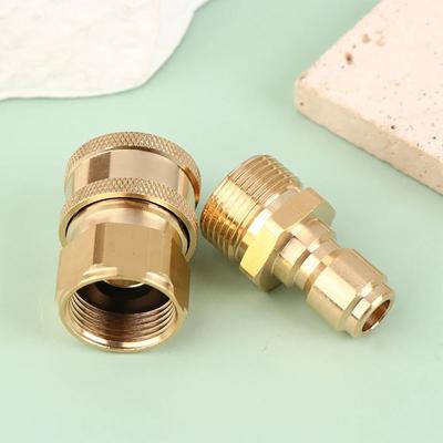 1Set 3/8 M22 Pipe Joint For M22 High Pressure Washer Adapter Set Hose Coupler M22 14/15mm Quick Connect Kits Water Outlet Set