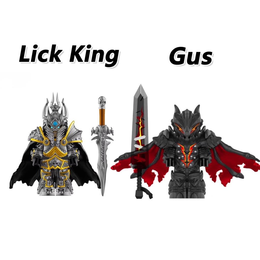 Non-Toxic World Of Warcraft Wow Building Blocks Lich King Mini Action Figure Toys Berserk Guts Gus Building Block Figure Holiday Gift