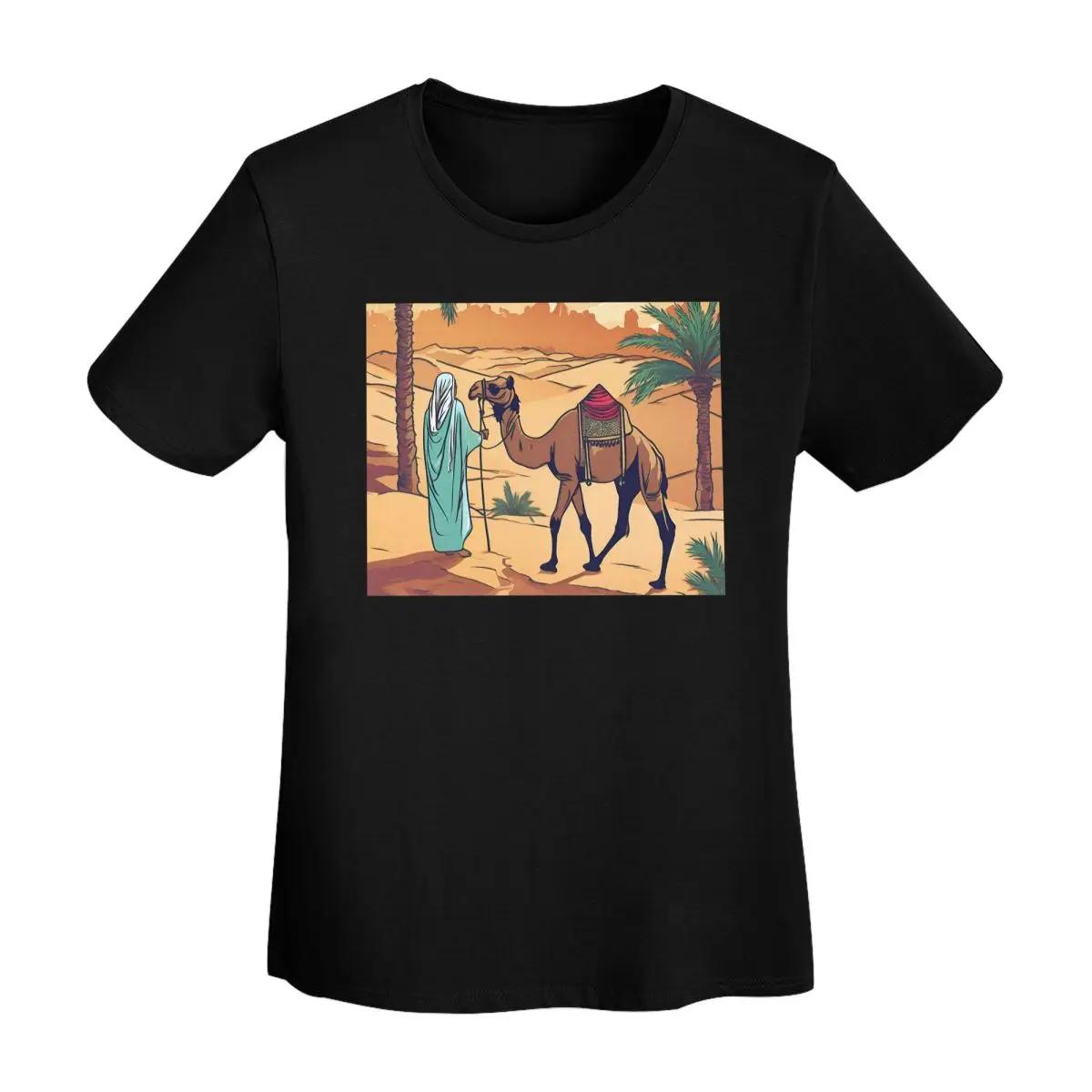 

Namade With Camel TShirt Women Short Sleeve T Shirts Round Neck Clothes Cotton Summer Tees Streetwear 4XL