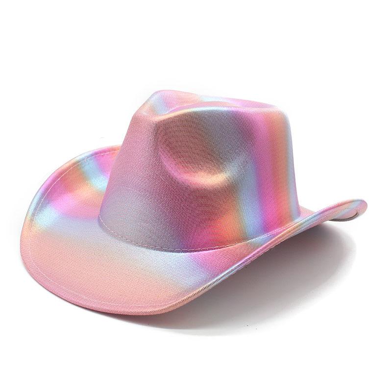 Rainbow Striped Cowboy Hat Colorful Top Hat Western Men And Women Party Orgy Decorative Holiday Hat