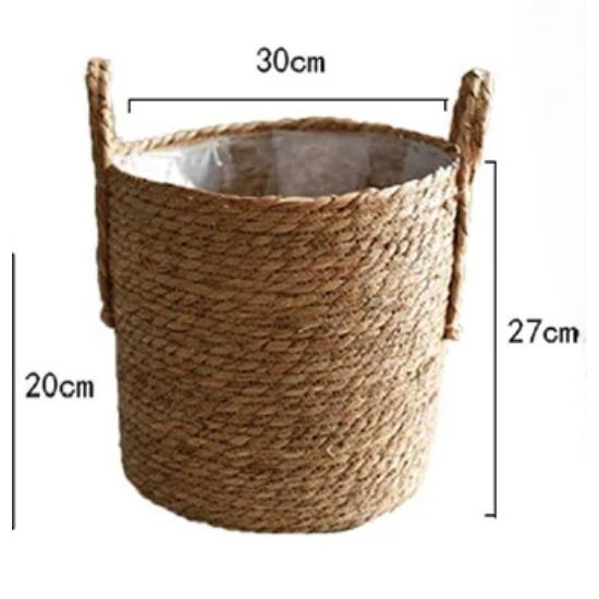 Nordic Extra Large Straw Flower Pot Seaweed Storage Basket Potted Green Plant Flower Basket Hand Woven Floor Indoor Flower Pot
