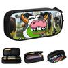 Fun P-Pepe Frog Cow Costume Pencil Cases Pencilcases Pen Box for Student Large Pencil Bags Students School Gift Stationery