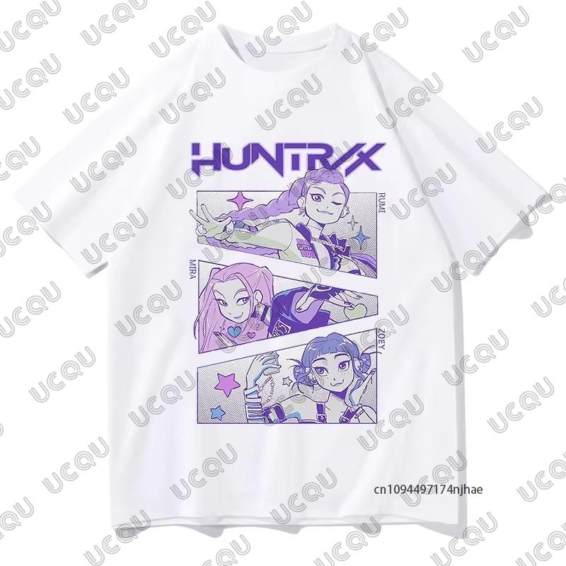 Chasseurs de démons KPop Huntrix Impression graphique Coton Hommes Femmes T-shirt Été Manches courtes T-shirts Décontracté Sport Enfants Hauts