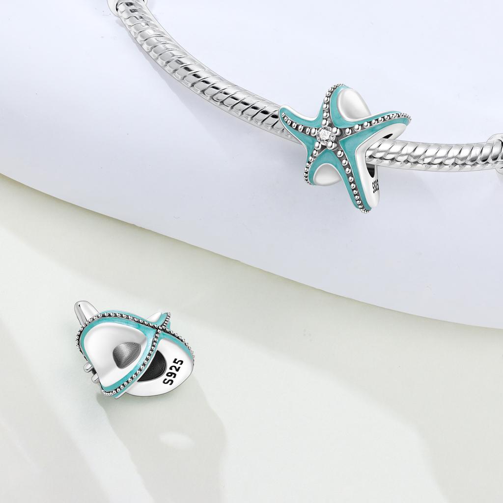 Copper Sea Star Marine Organisms Beads Original Pendants Bracelet Charm Jewelry Party Diy Trendy Gifts