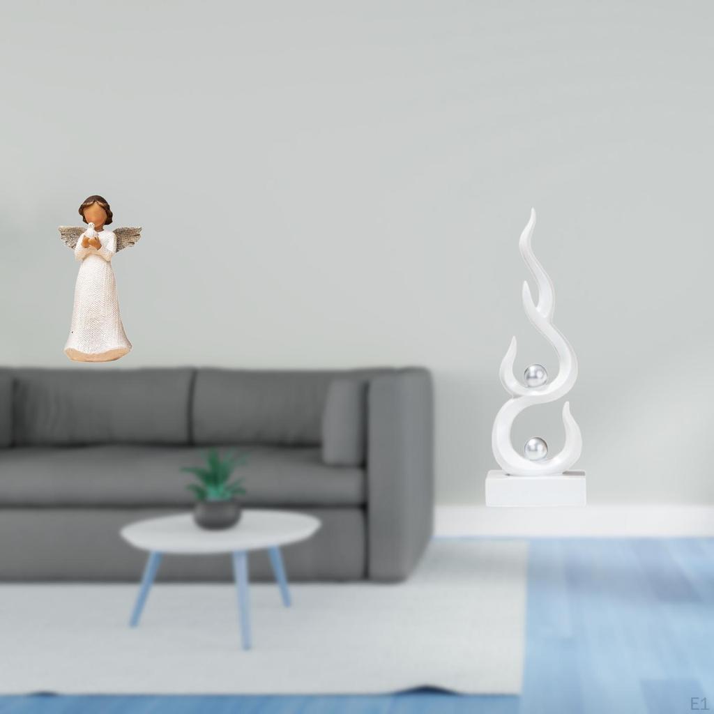 Cherub Sculpture Holding Pigeon Resin Figurine Indoor Gift Living Room Desk Decorative Abstract Fire