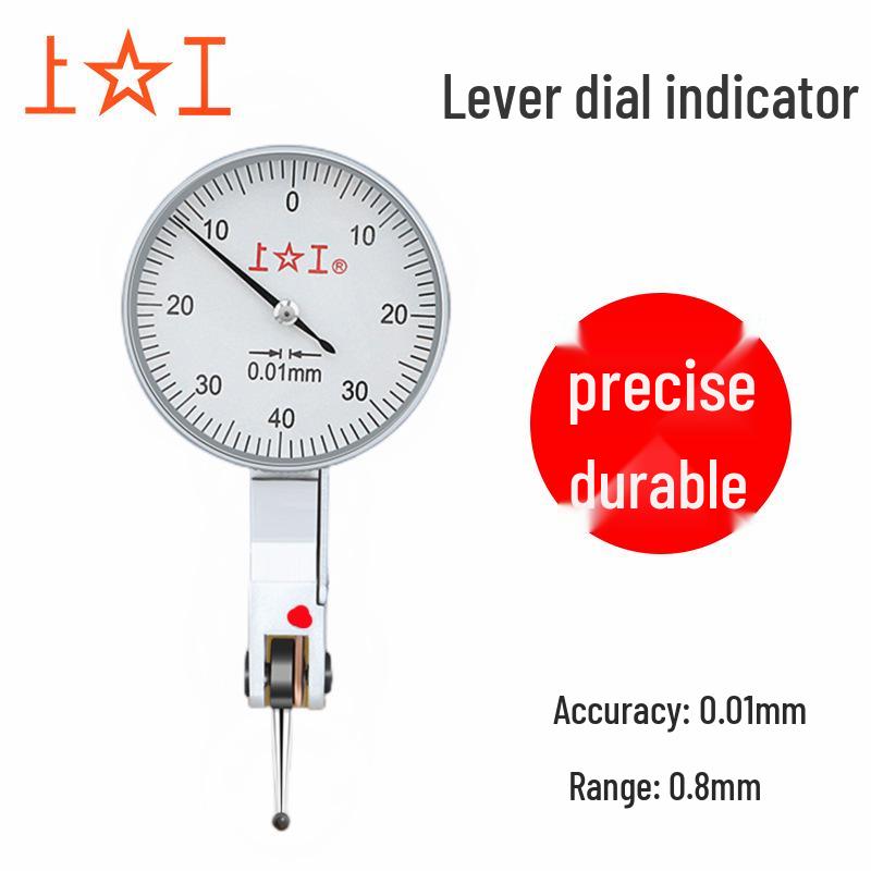 Shang Gong Micrometer & Lever Dial Indicator Set: 0-0.8mm/0.01mm, 0-0.2mm/0.001mm Calibration Tool.