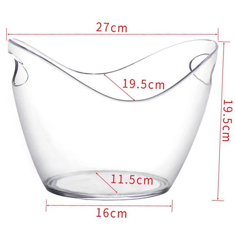 BHBL Ice Bucket 2 Pcs 4 Liter Beverage Tub Champagne Wine Bucket for Parties and Drinks Plastic Acrylic Ice Tub with Scoops