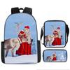 Christmas Backpack, 3D Digital Printed Backpack, Shoulder Bag, Pencil Case, Three-Piece Set