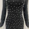 Cross-Border Bandage Dress: Sexy Deep V Beaded Rhinestone Evening Gown for Women