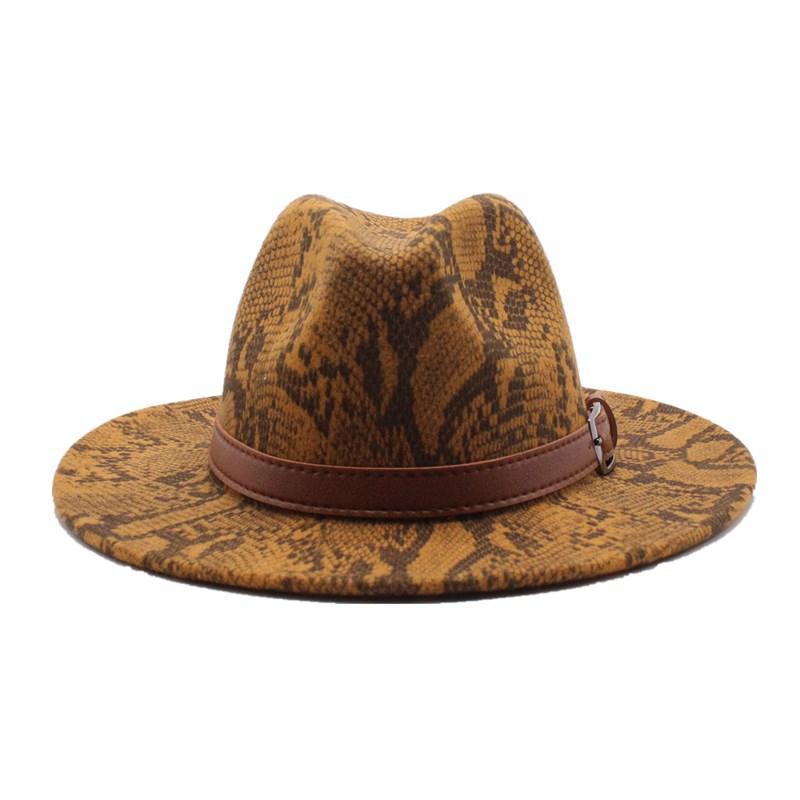 Woolen Hat, Men'S And Women'S Hats, British Style Snake Pattern Casual Top Hat, Felt Hat, Women'S Hat, Jazz Hat.