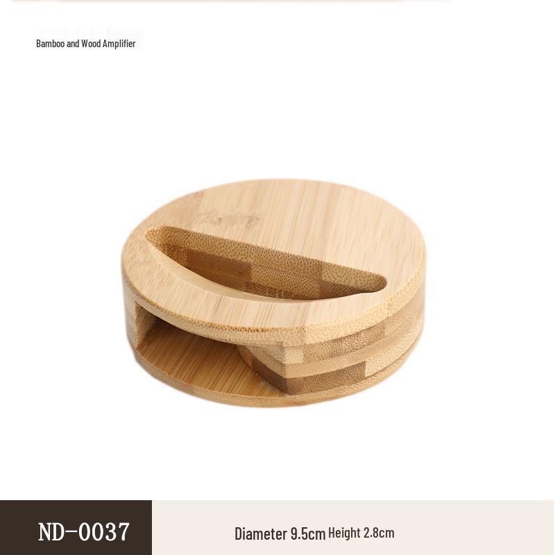 

Solid Wood Amplifying Phone Stand: No-Charge Dual-Use Speaker