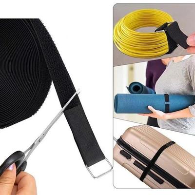 5/6/8/10M Adjustable Fastening Hook And Loop Straps With 25 Buckles Free Cut Length Cord Straps For Sewing Cable Wire Manageme