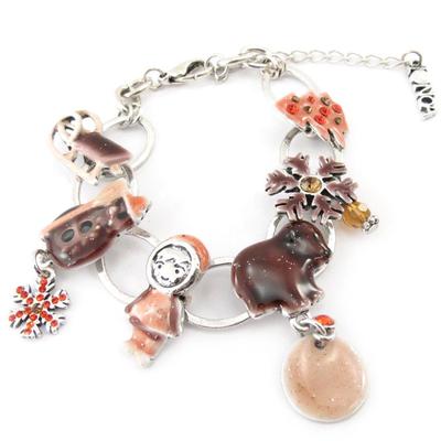 [J5367] - Návrhářský náramek 'Veselé Vánoce' čokoládový