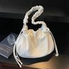 Große Kapazität Damen Kordelzug Cord Schultertaschen Vielseitige Damen Umhängetasche Einfache Unifarbene Damen Handtaschen Tote