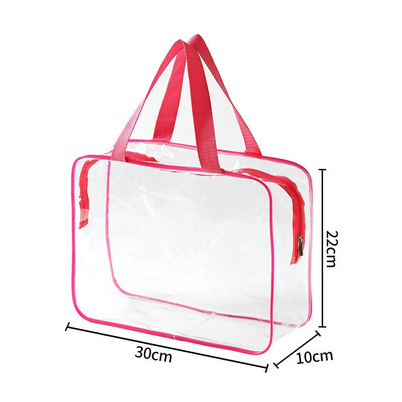 Waterproof Transparent PVC Makeup Bag with Custom Pattern and Large Capacity