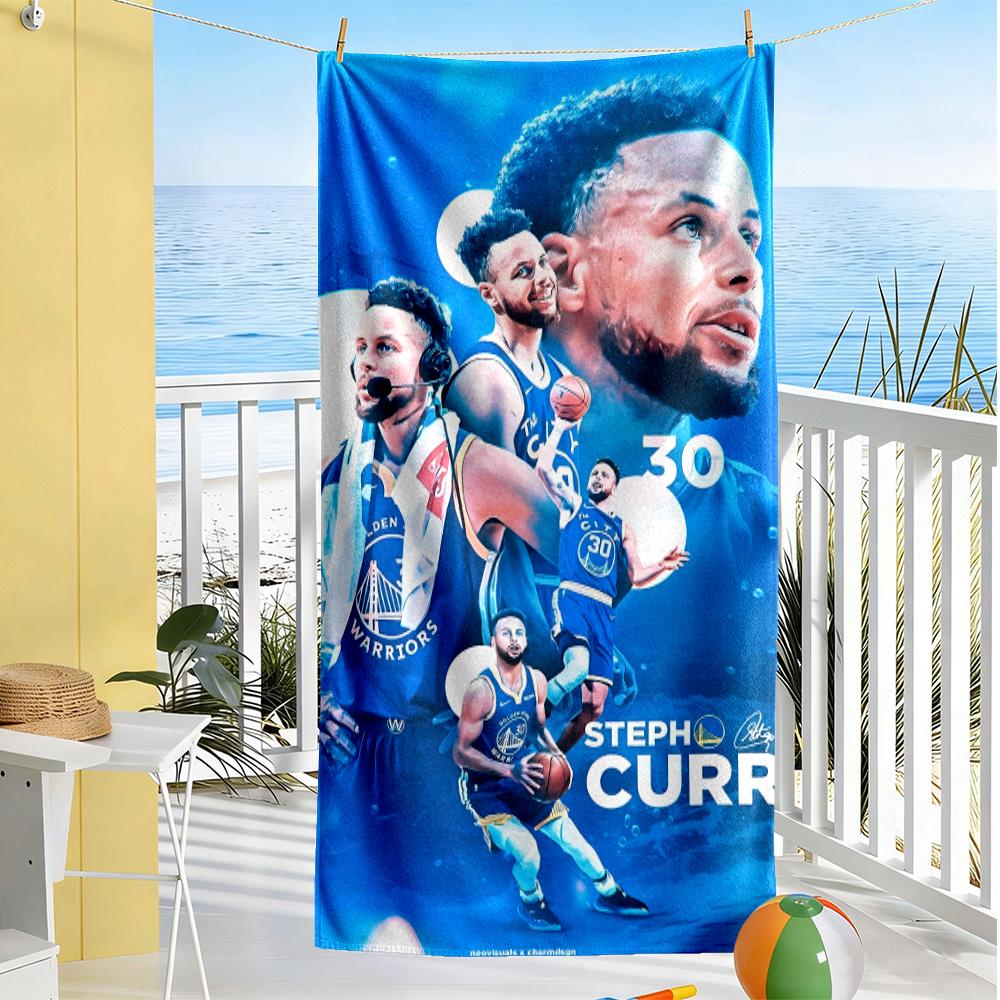 Steph Curry S Dynamic Pose Beach Towel Soft Durable Quick-Dry Comfortable Lightweight Suitable for Swimming, Gym, Camping, Yoga Vacation