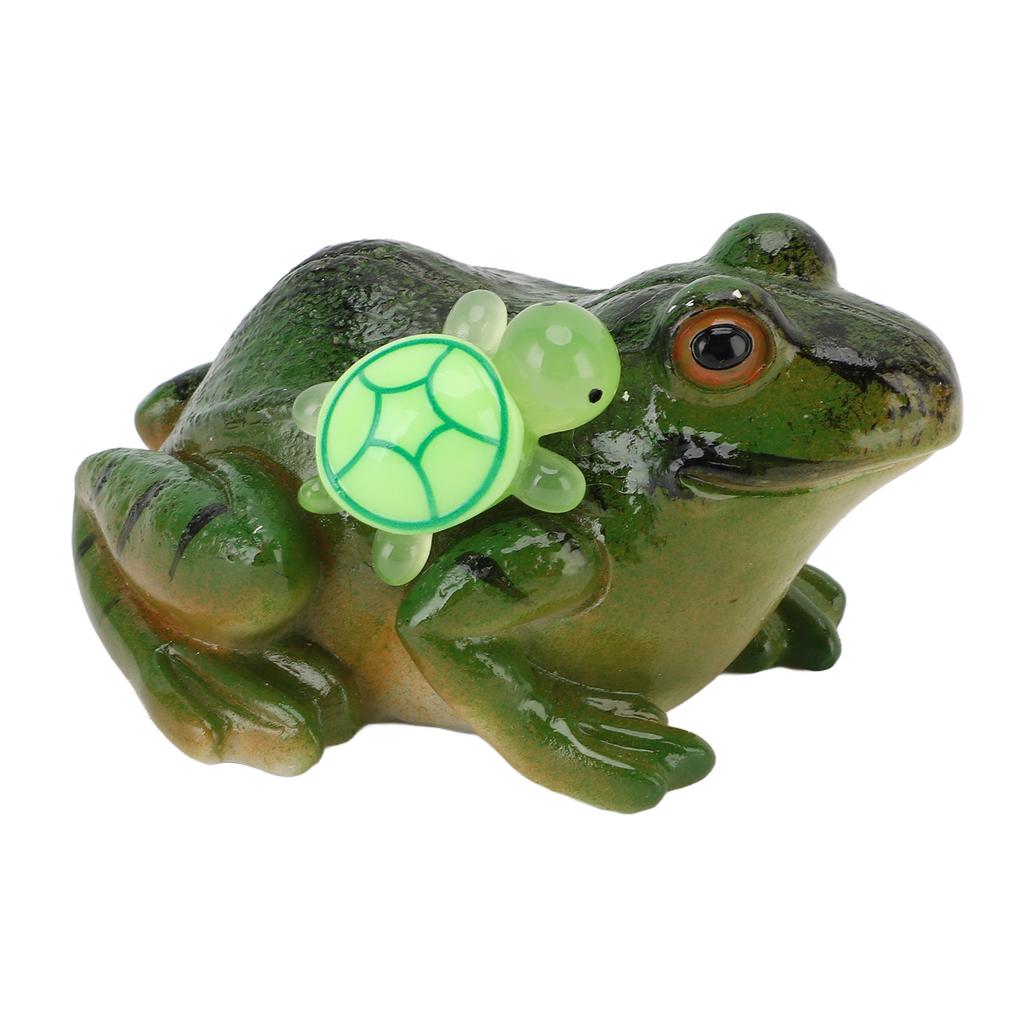 Žabí figurka Roztomilá Zábavná Pryskyřičná Žába se Želvou Socha pro Patio Zahradní Ornament