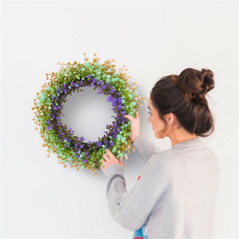 Hanging Artificial Wreath Pendant Easter Gifts Easter Door Sign Artificial Easter Wreath Ornaments Spring Sign