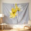 Elegant Yellow Floral Abstract Watercolor Tapestry Wall Hanging Bohemian Decor Art Print Polyester Material for Living Room Bedr
