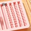 Homemade Cookie Baking Pan Silicone Chocolate Rod Mold, 12 Cavity Non-stick Tray, Heat Resistant Crayon Casting Tray Flexible Strip Mold for Oven And