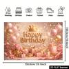 Sfondo per banner di celebrazione del compleanno planare 2D - Tema lusso oro, adatto per riunioni familiari e celebrazioni in ufficio