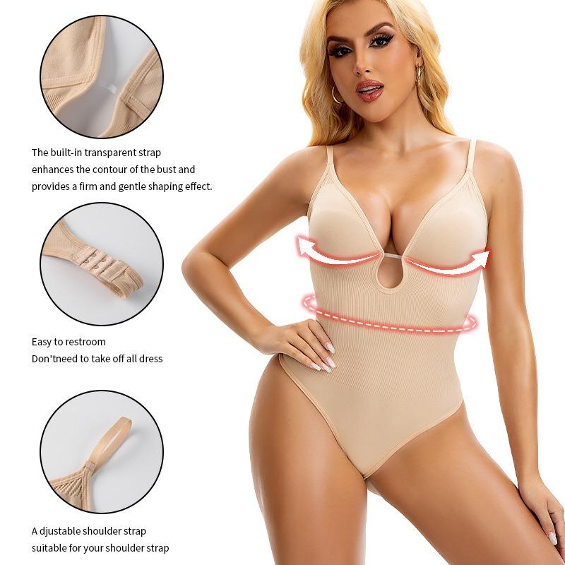 Body Intimo a Perizoma Modellante per Donne Taglie Forti, Scollo a V Profondo sulla Schiena, Controllo Pancia, Sollevamento Glutei