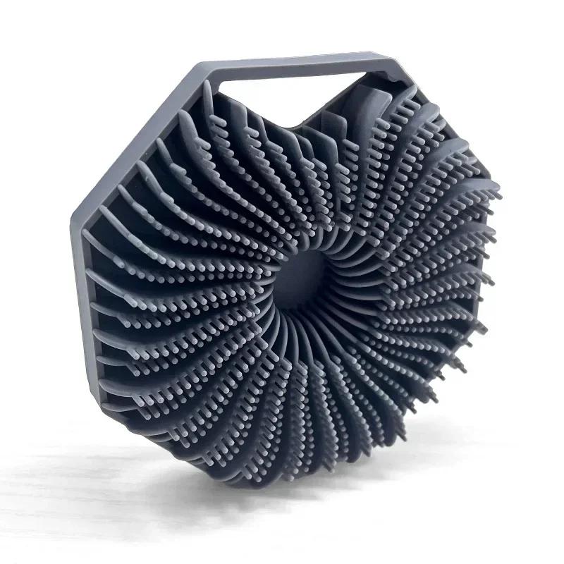 

Силиконовая щетка для тела для душа, пена для душа, отшелушивающая ванна, массажные щетки, многоугольная ручная щетка для тела, очистка кожи серый