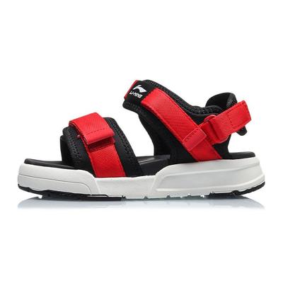 Li Ning Wygodne Codzienne Sandały Dziecięce Sandały Dziecięce Czarne Czerwone YKUQ052-3