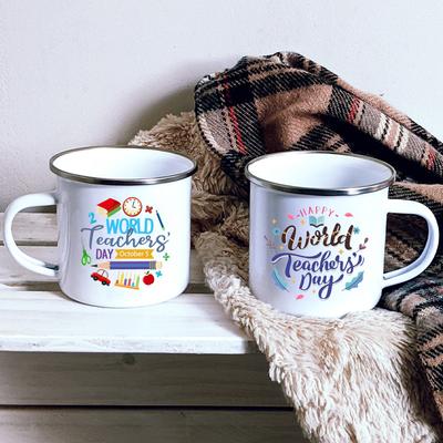 Wort Lehrertag Ever Emaille Tassen Lehrertag Bestes Originelles Lehrergeschenk Getränk Saft Kaffee Kakao Milch Bier Henkeltasse