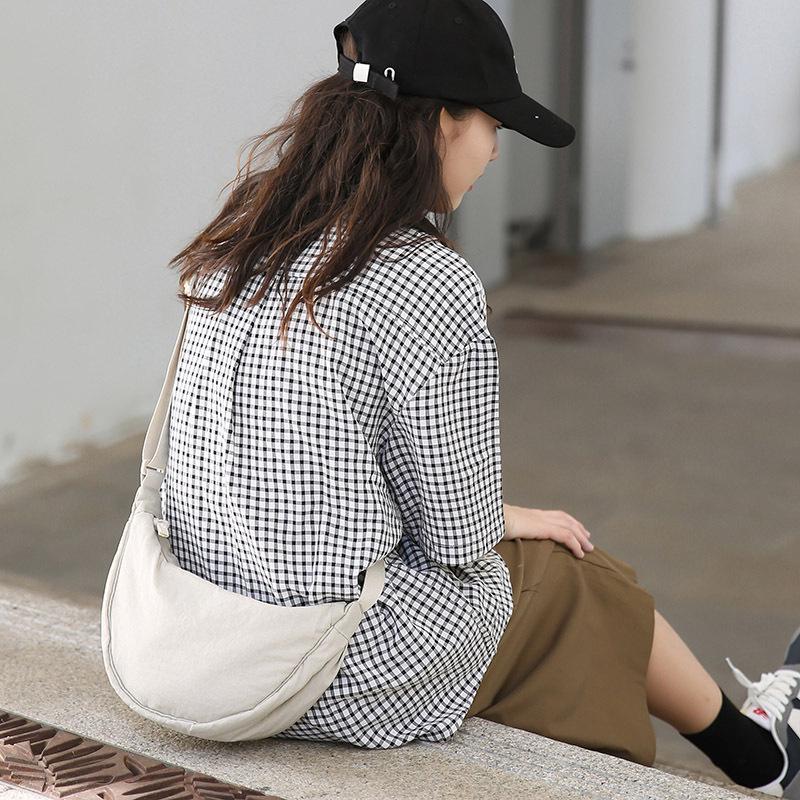 Urban Minimalist Women's Nylon Crossbody Dumpling Bag
