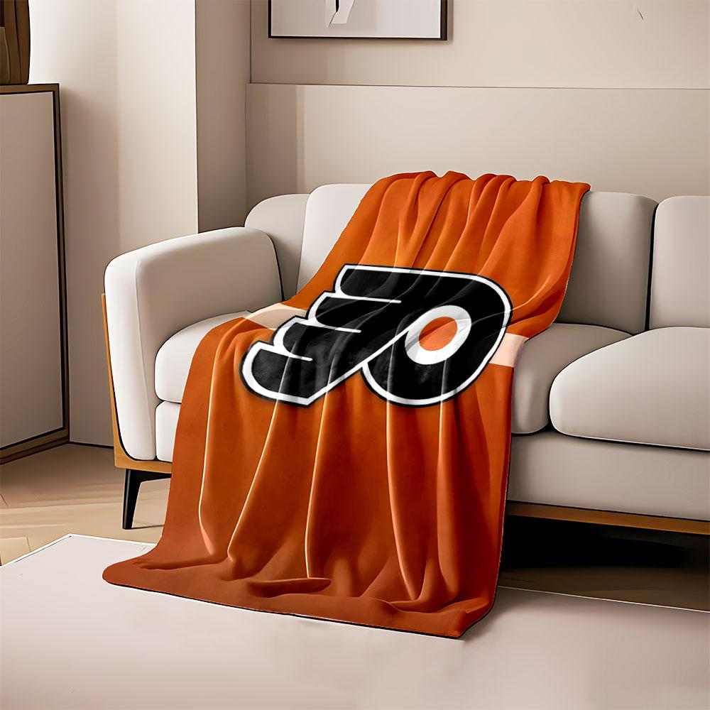 Orange and Black Winged Logo Design print blanket soft and cozy perfect for the living room bed sofa or a nap,gift