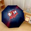 Sydney Roosters Print Auto 8?Ribs Folding Umbrella Wind Resistant Lightweight Automatic Umbrella For Daily Travel