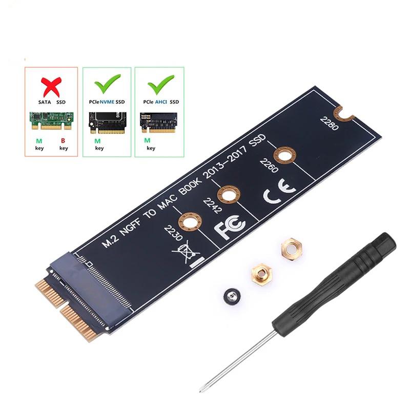 M.2 NVME SSD Convert Adapter Card for MacBook Air Pro Retina 2013-2017 NVME/AHCI SSD for A1465 A1466 A1398 A1502